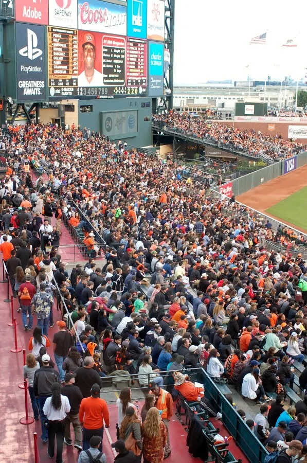 View of the left field stands