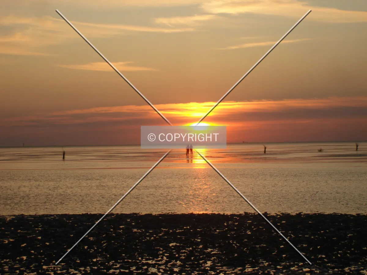 At the dike during sunset