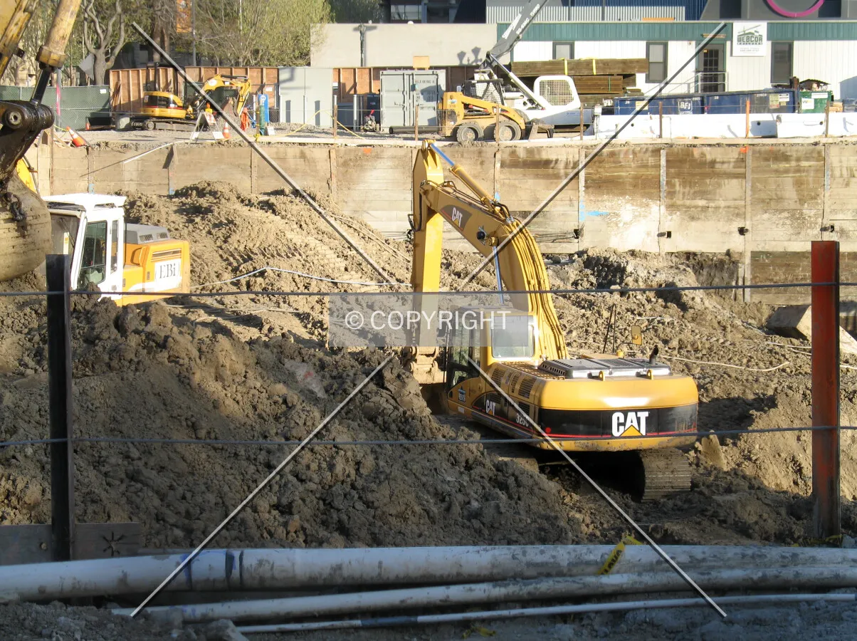 Looking south across the excavation pit