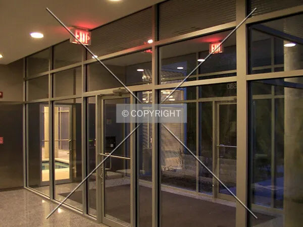 View from the lobby through the front vestibule