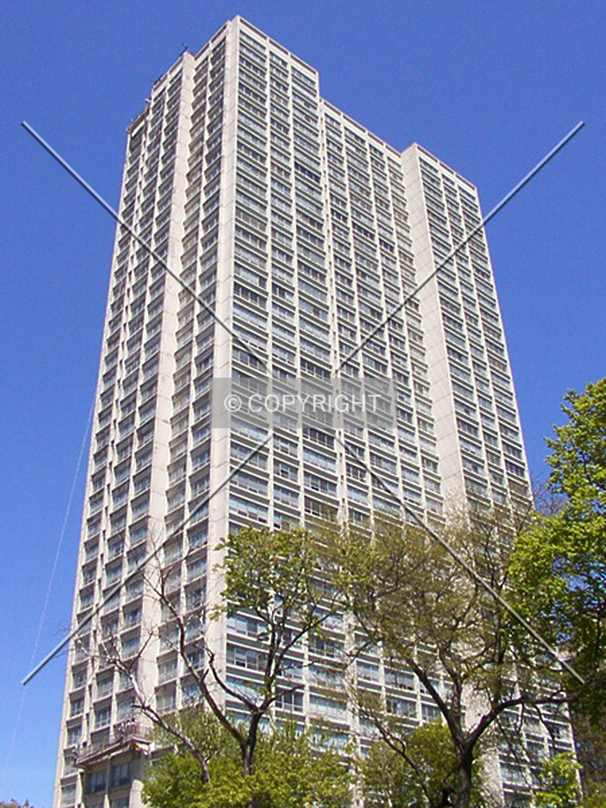 Looking up the southwest corner