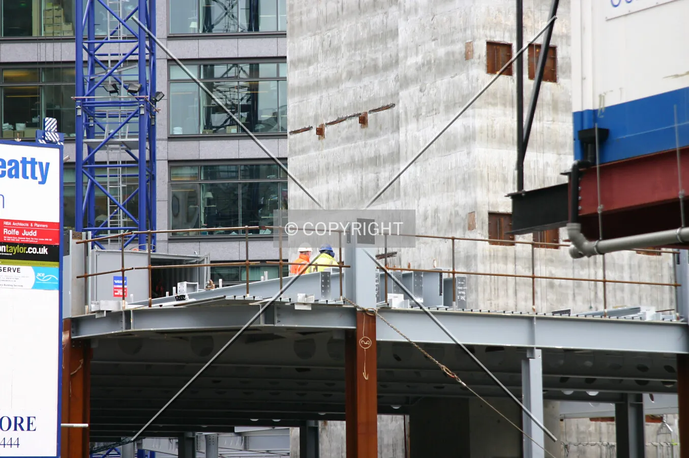 Decking abuts the main core