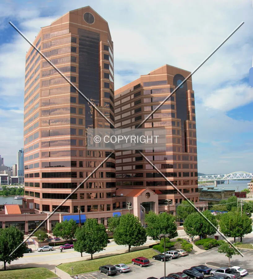View from the south River Center I on left