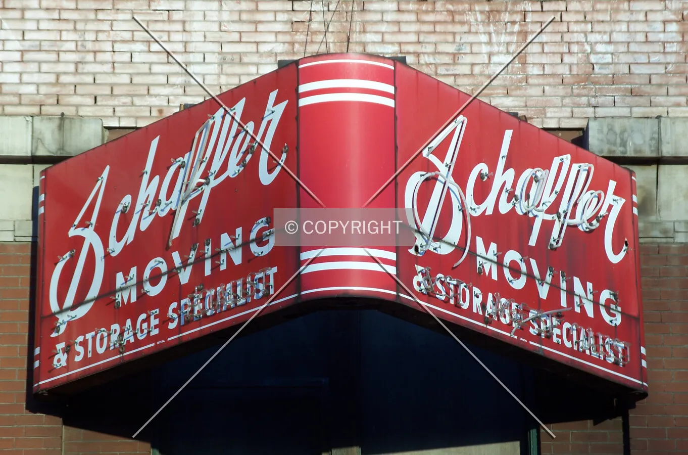 View of the sign from across North Broadway