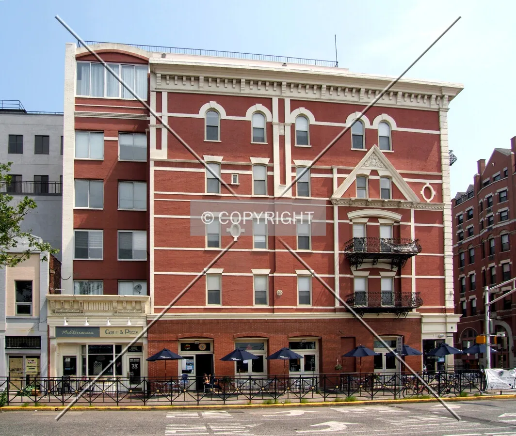 View from the southwest across Hudson Place