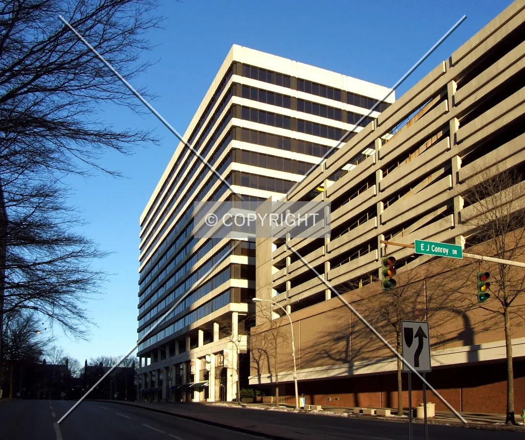 View from the southwest along Hamilton Avenue