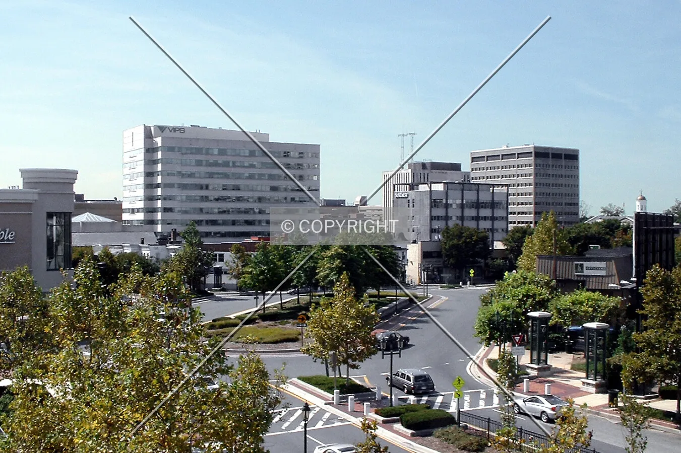 View from the northeast across the intersection of York, Joppa, and Dulaney Valley Roads
