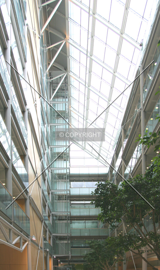 View east along the atrium