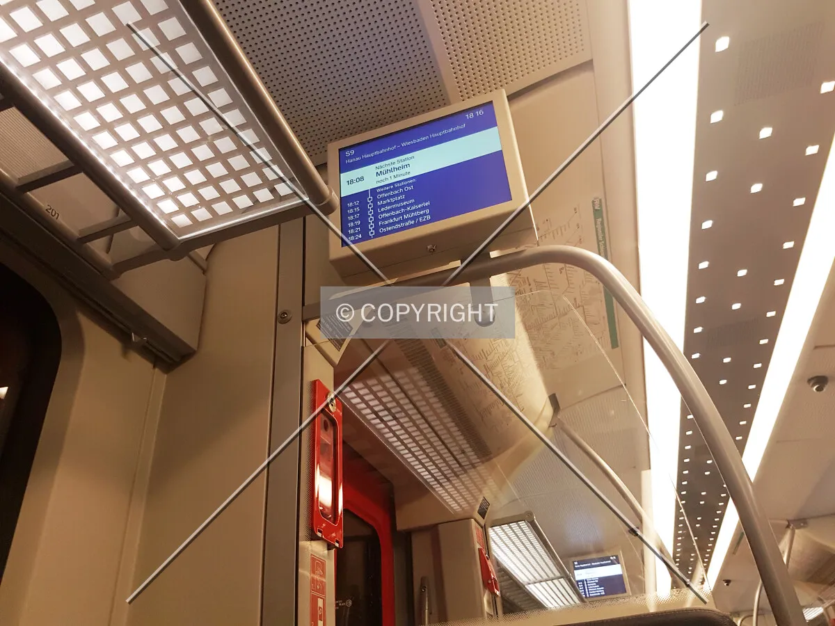 Inside a metro train in Frankfurt
