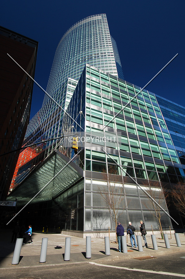 Looking up from Vesey Street
