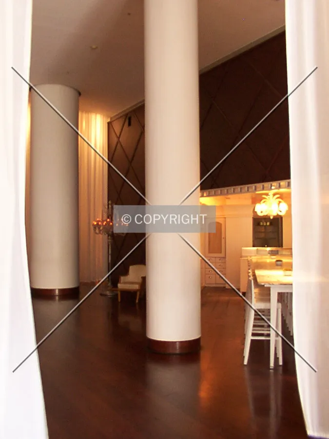 Lobby - white curtains and columns