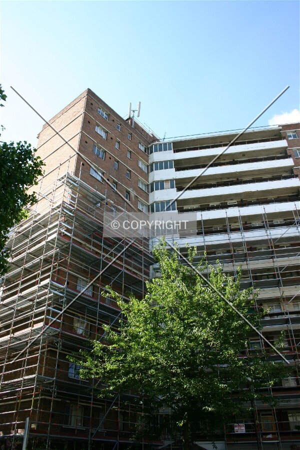Looking up from Gee Street