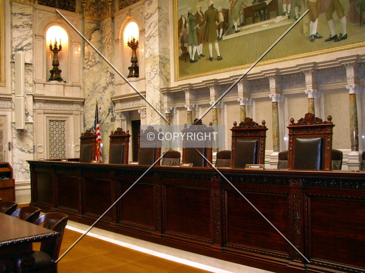 Justice bench of the Wisconsin State Supreme Court