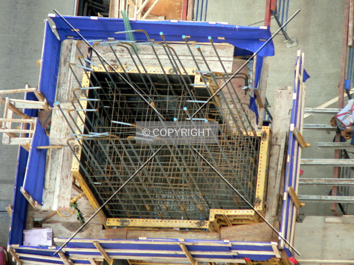 Rebar in formwork to form a column