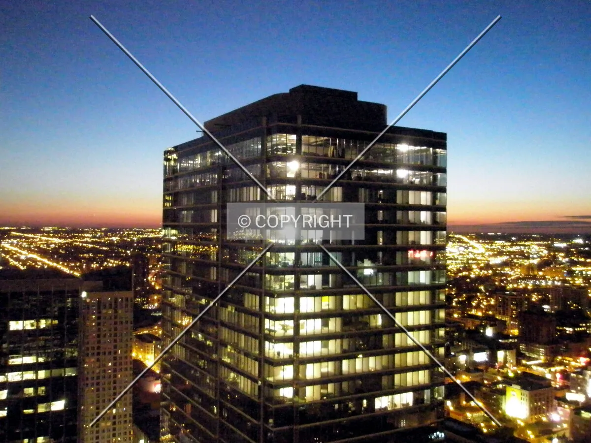 Construction status as seen from roof of Marina City