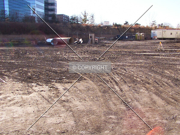 Unbroken ground in the middle of the site