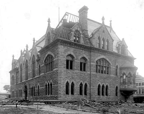 View from the south of east wing under construction