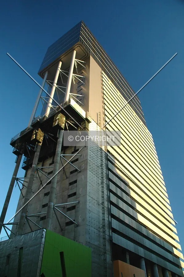 Looking up the north corner