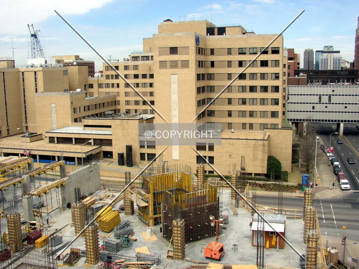 Looking north from atop a parking garage across University Boulevard