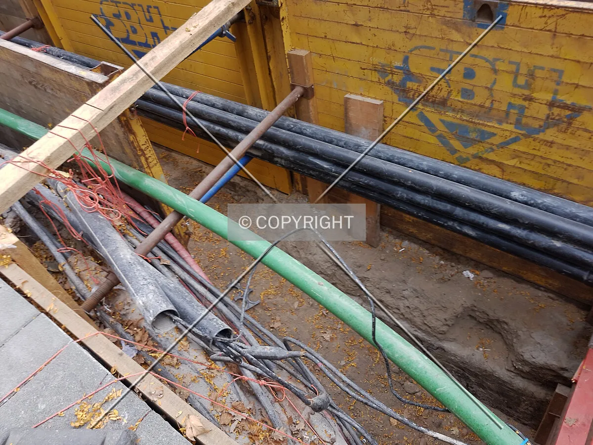 Construction work at utilities at pipes