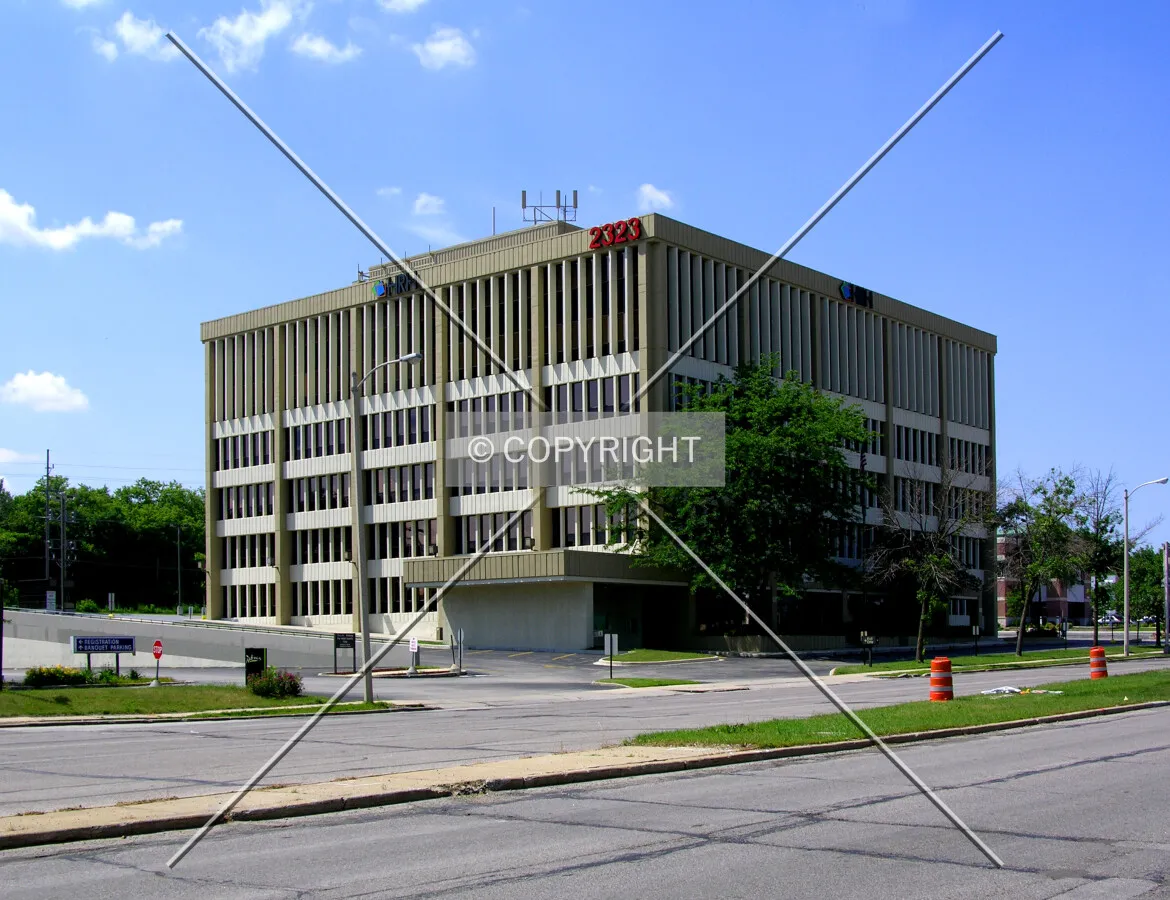 From the southeast across North Mayfair Road