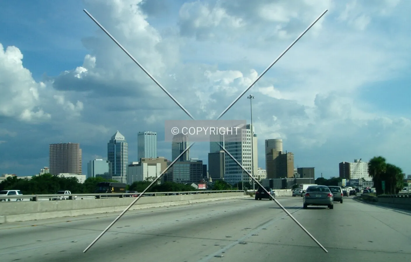 From the northwest on southbound Interstate 275