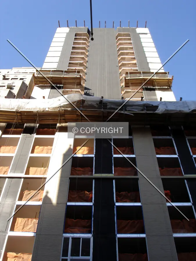 Looking up from West 36th Street