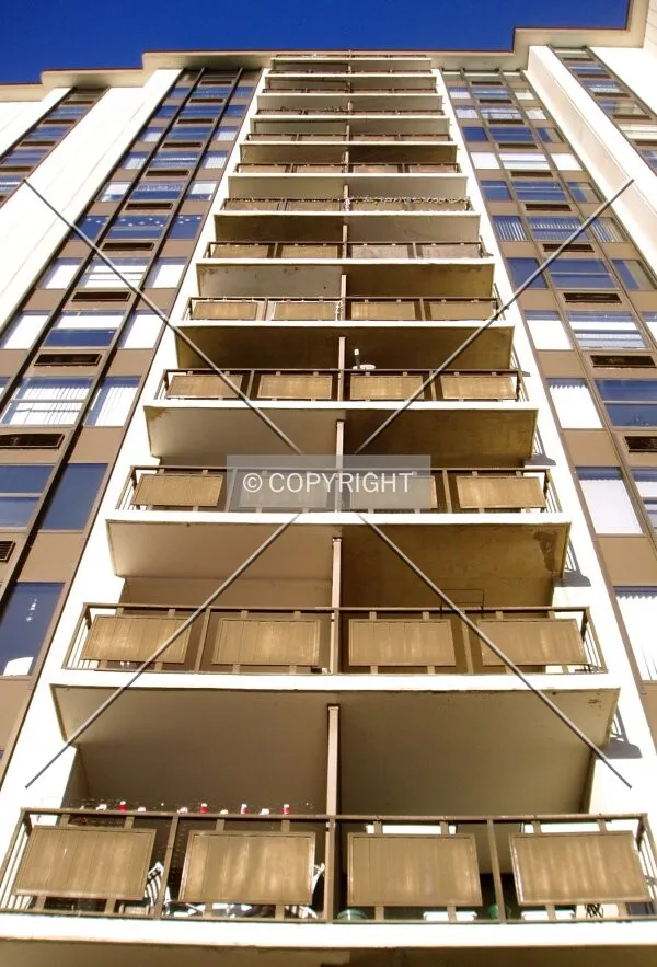 Looking straight up the south side