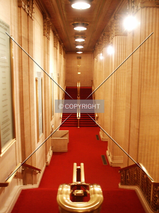 Double staircase in the Rice Foyer