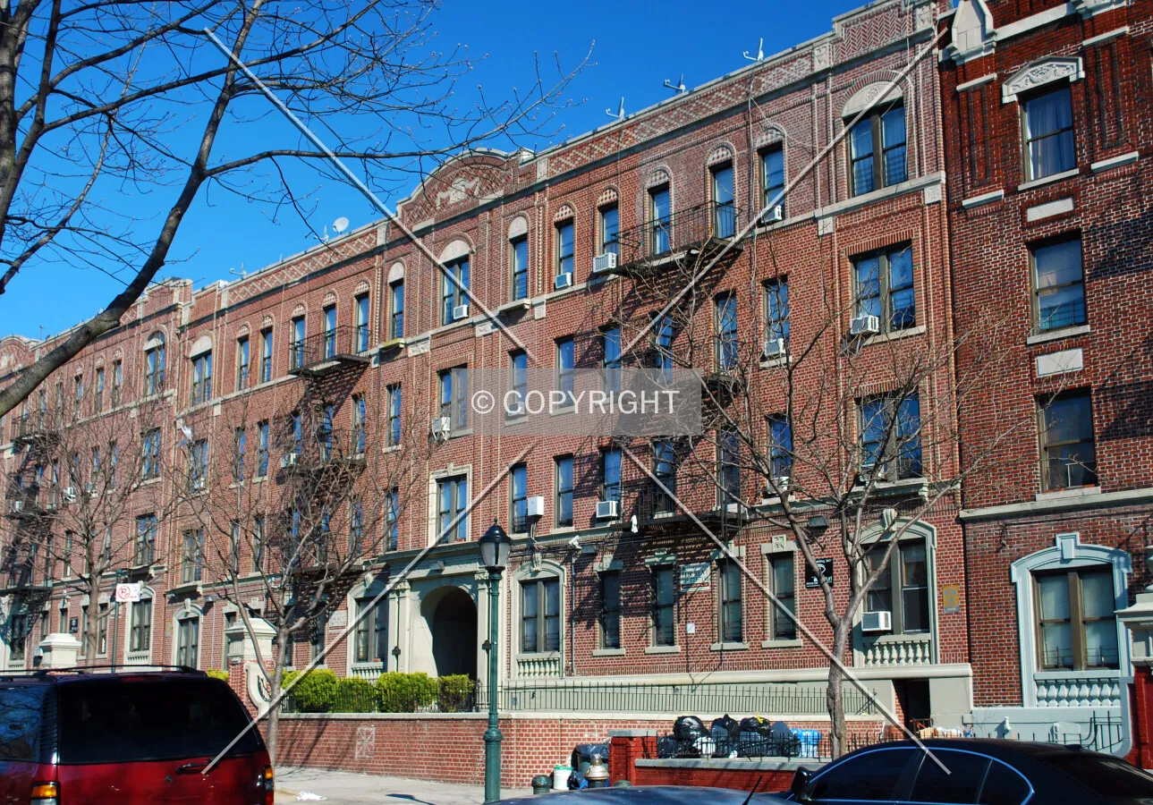 Viewed along Eastern Parkway