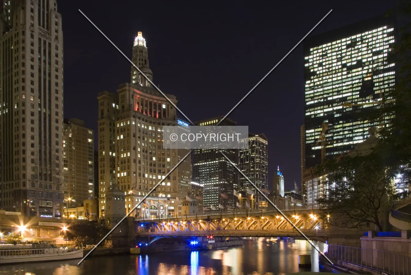 Chicago River by night