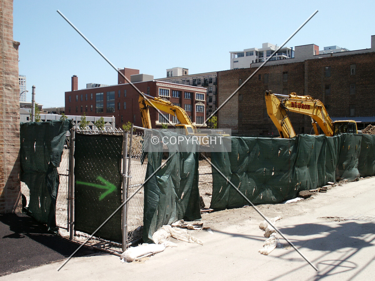 Northwest corner from the alley
