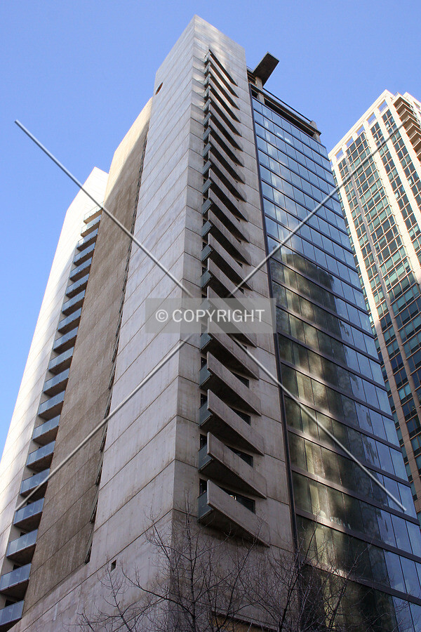 Looking up the southwest corner
