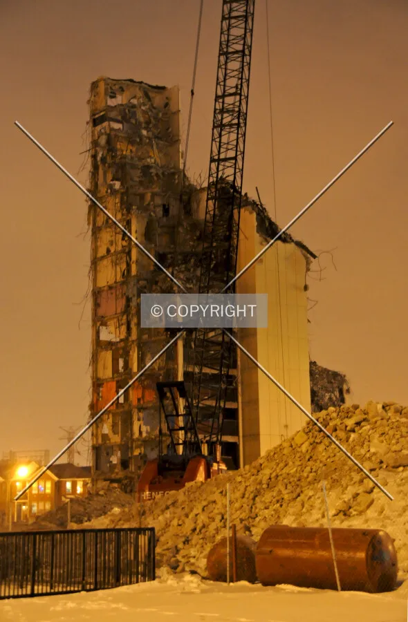 Demolition, viewed from the northeast