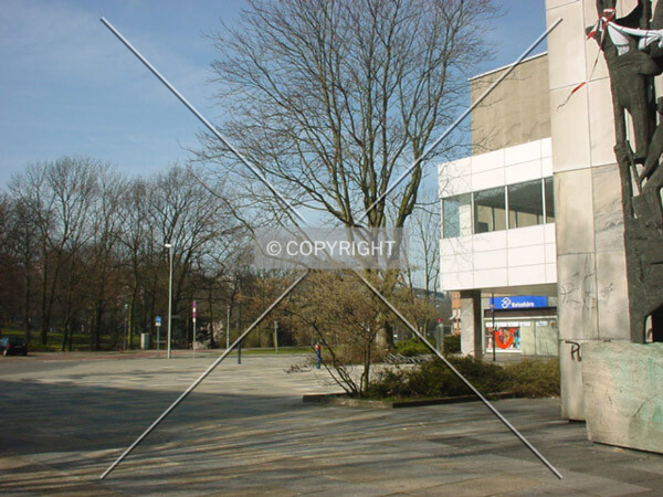 The plaza in front of the building