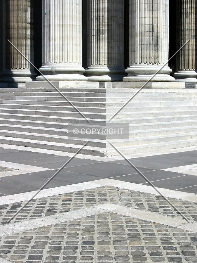 Geometric patterns in front of the main entrance