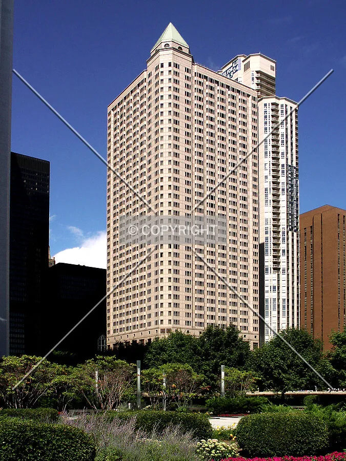 Southeast corner from Blue Cross Blue Shield Plaza
