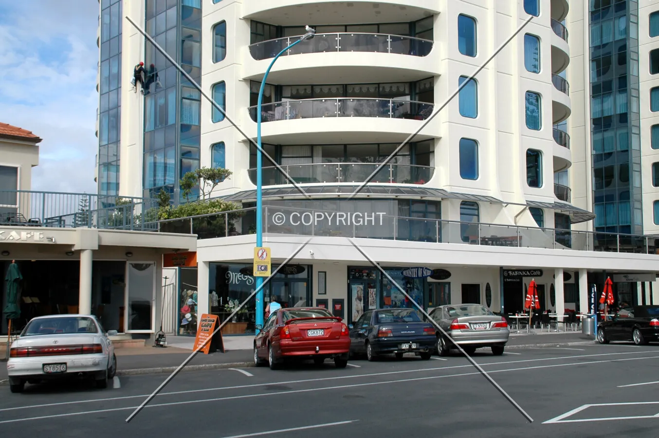 Retail stores at street level