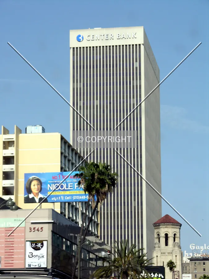 Looking east from Wilshire Boulevard