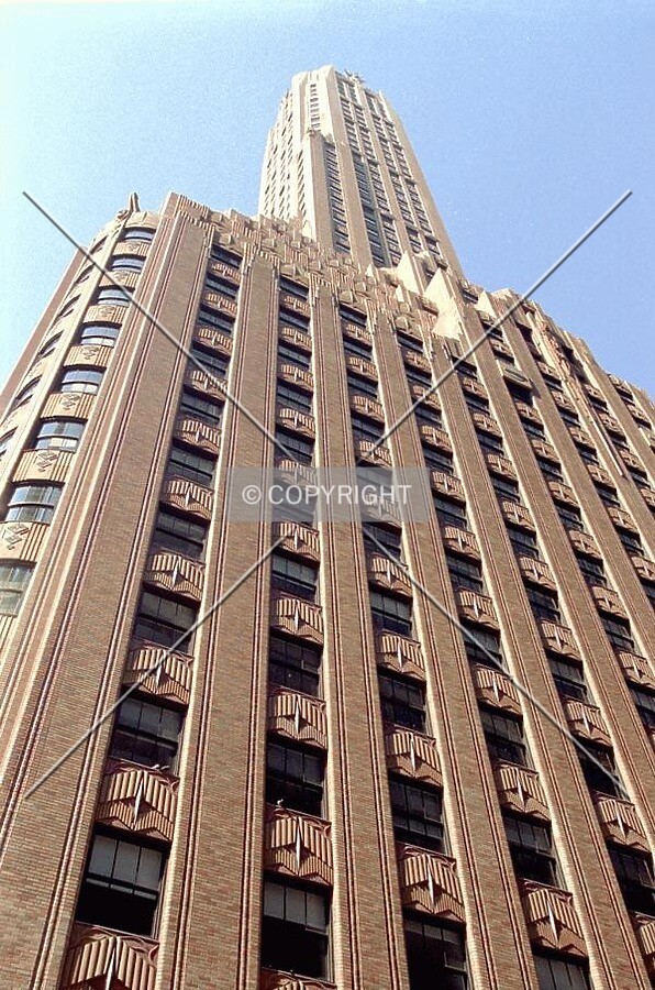 Looking up the northeast corner