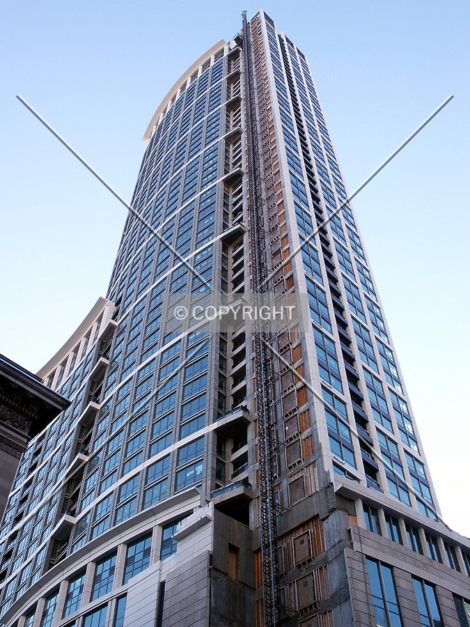 Looking up the northeast corner