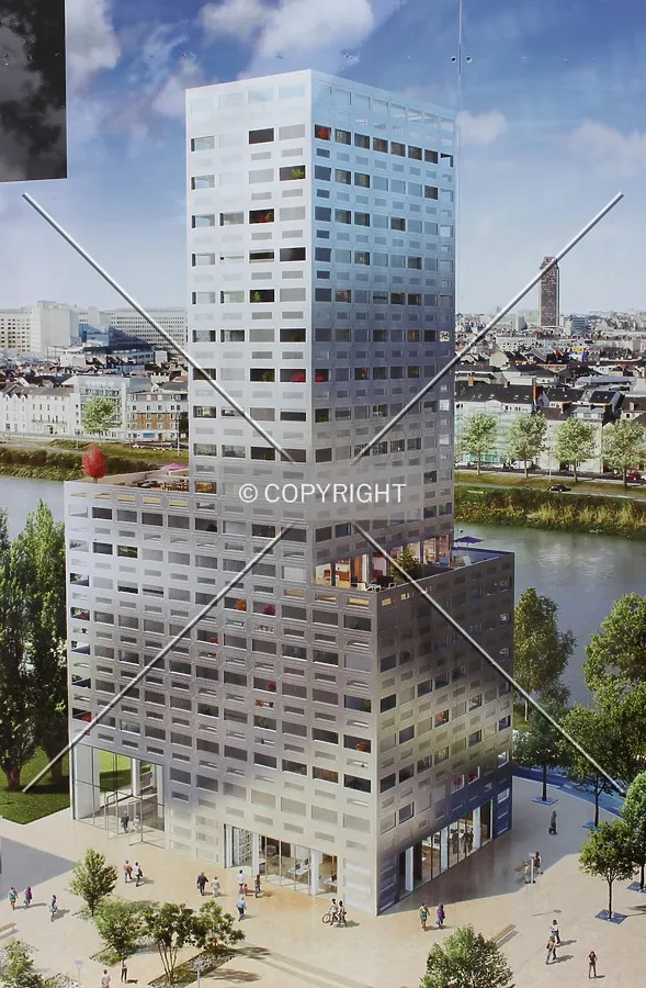 Rendering displayed at the construction site.