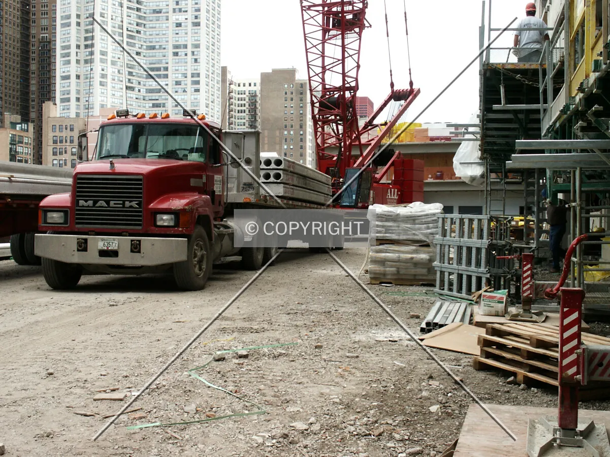 Crane loading area on the west side