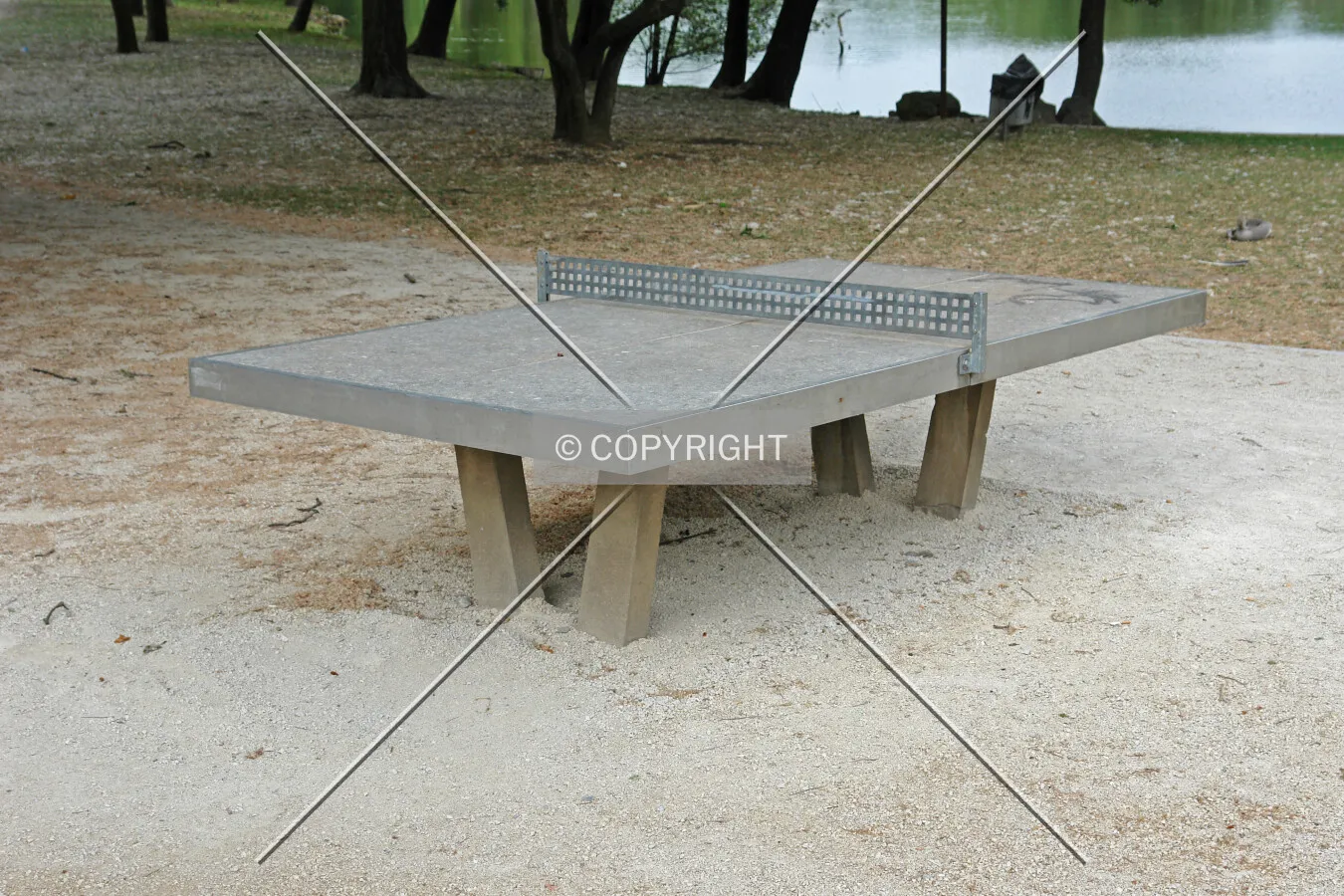 A public table tennis table