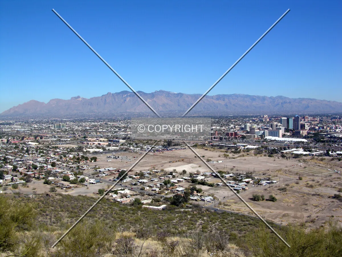 Sprawling Tucson from A Mountain with the Catalina Mountains providing a dramatic backdrop