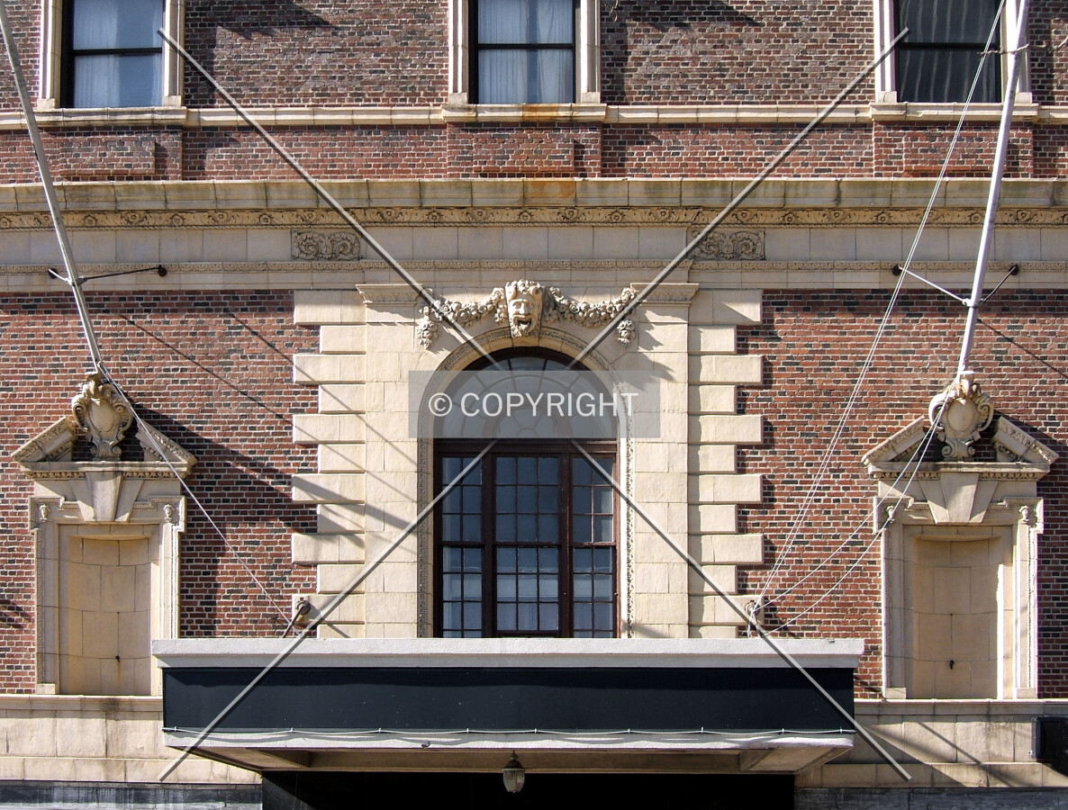 Facade details above the main entrance on Warren Street