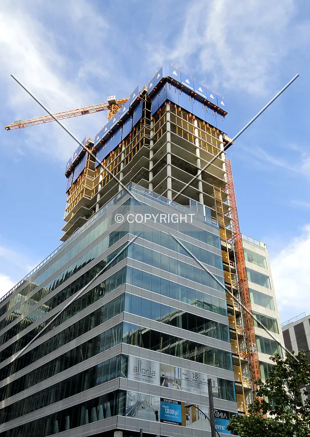 Looking up the southeast corner
