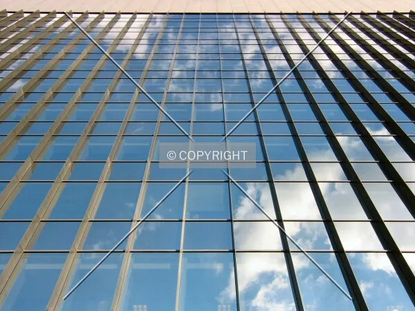 Looking up the west facade from the Bloch Cancer Survivors Park
