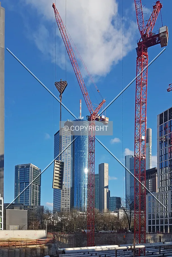 A crane lifting formwork