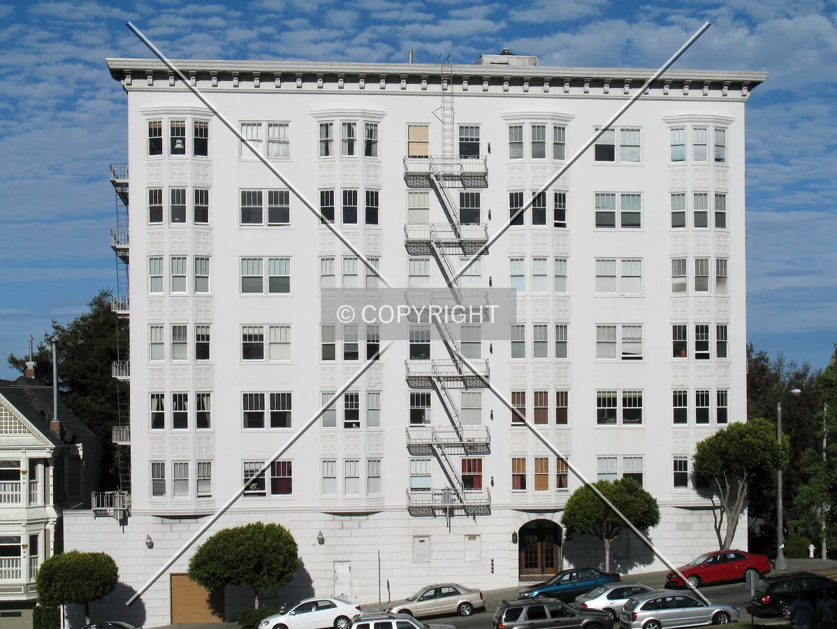 West side along Steiner Street viewed from Alamo Square Park